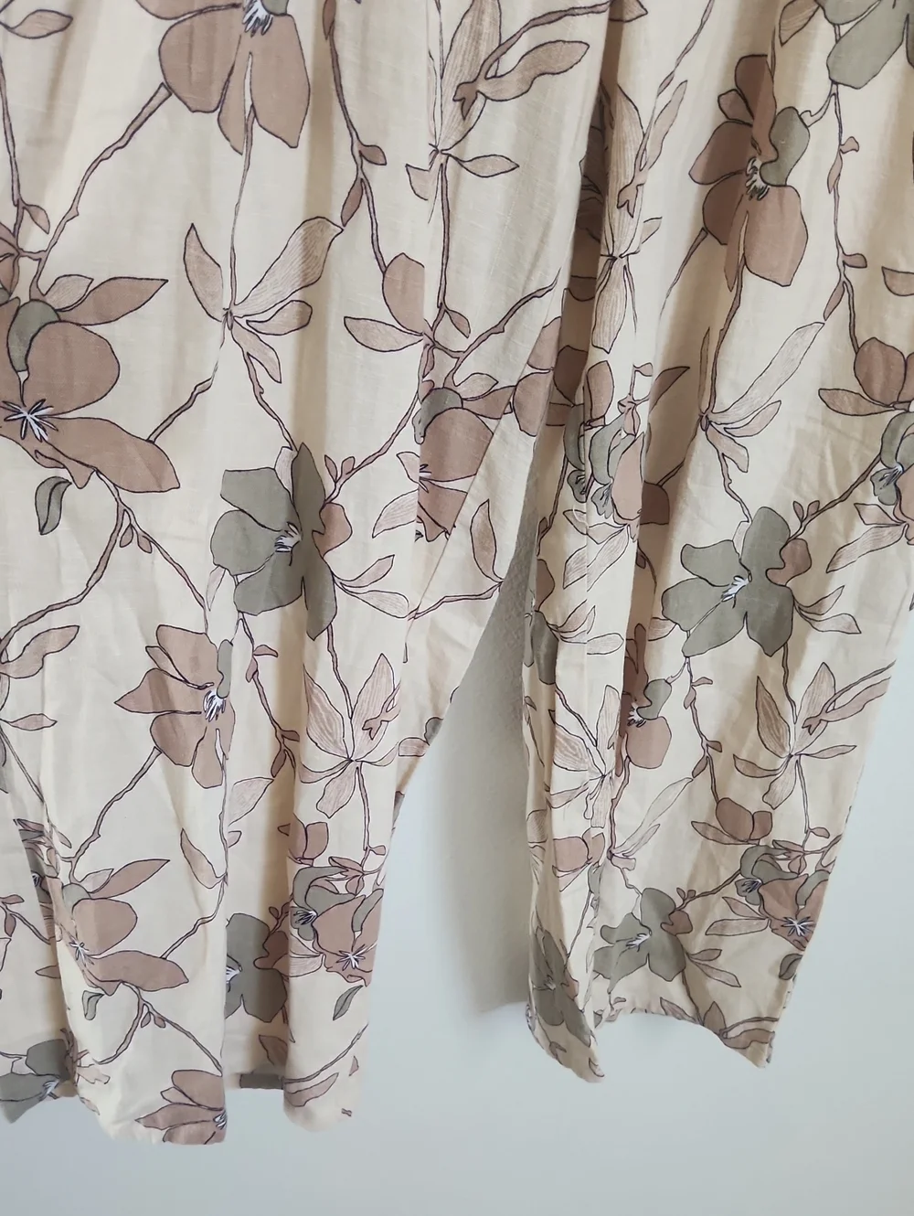 LOFT Cream Jumpsuit with Brown & Olive Floral Print - Picture 4 of 6
